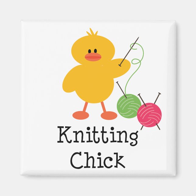 Knitting Chick Magnet (Front)