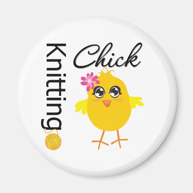 Knitting Chick Magnet (Front)