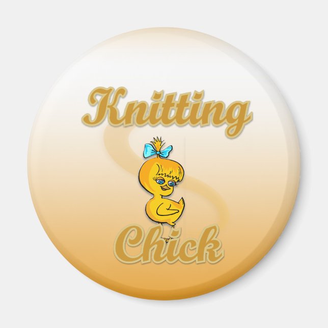 Knitting Chick Magnet (Front)