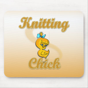Knitting Chick Mouse Pad