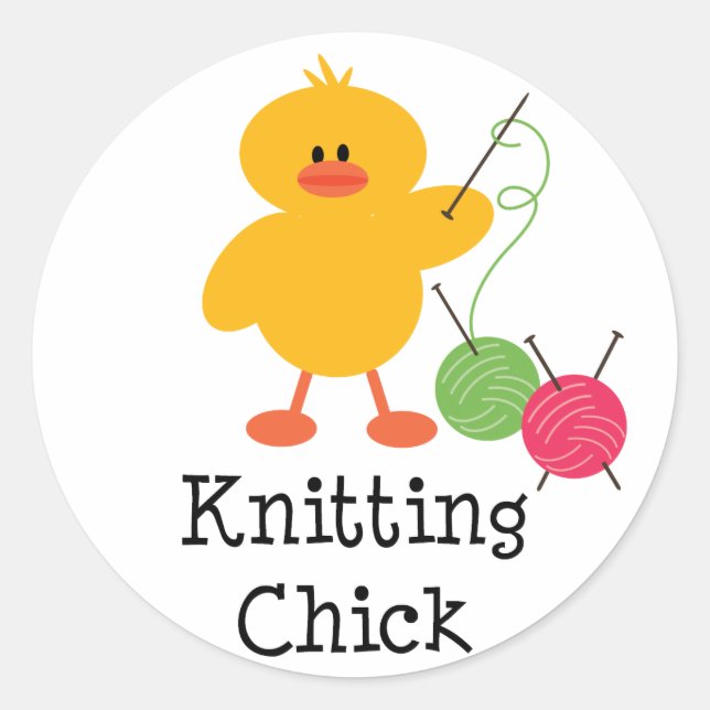 Knitting Chick Stickers (Front)
