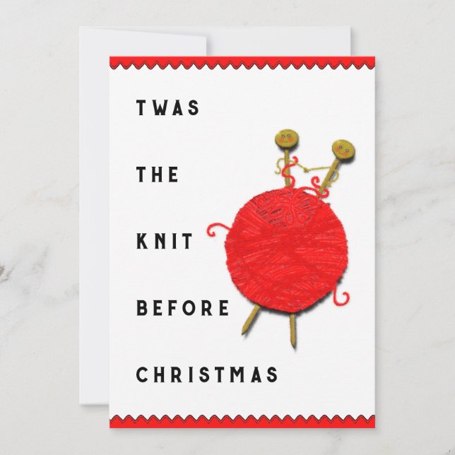 Knitting Christmas Holiday Card (Front)