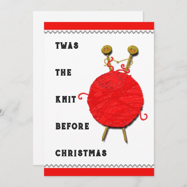 Knitting Christmas Holiday Card (Front/Back)