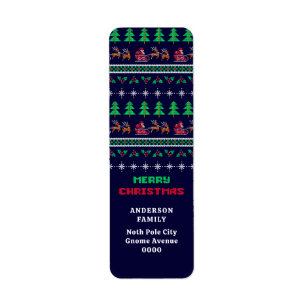 Knitting Christmas Sweater Pattern  Return Address Label