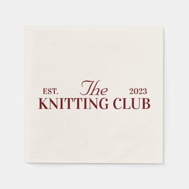 knitting club cocktail napkins for craft night (Front)