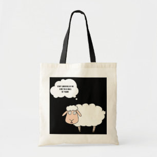 Knitting Crochet Funny Sheep Graphic Yarn Ball Tote Bag