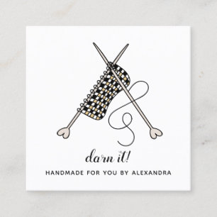 Knitting Crochet Needle Handmade Business Card 