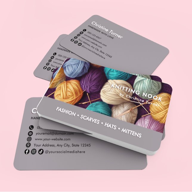 Knitting Crochet Yarn Business Card Template (Creator Uploaded)
