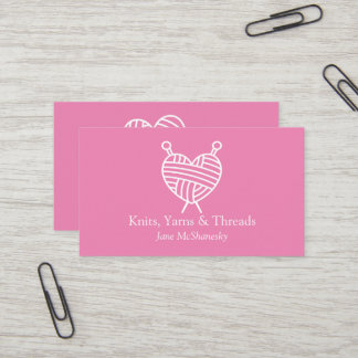 Knitting Crochet Yarn Craft Hand Spool Business Card