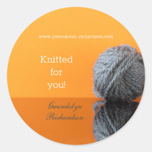 Knitting crochet yarn wool handmade custom classic round sticker