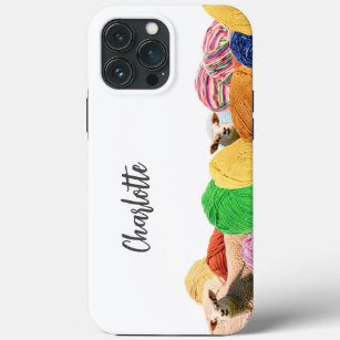 Knitting crochet yarn wool sheep personalizable iPhone 13 pro max case