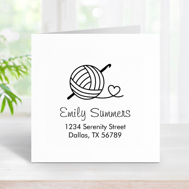Knitting Crocheting Yarn Address Rubber Stamp (Creator Uploaded)