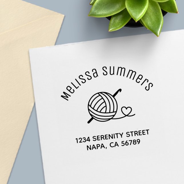 Knitting Crocheting Yarn Arch Address Self-inking Stamp (Creator Uploaded)