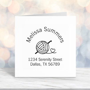 Knitting Crocheting Yarn Arch Address Self-inking Stamp