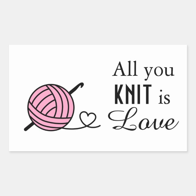 Knitting Crocheting Yarn - Custom Colour Rectangular Sticker (Front)