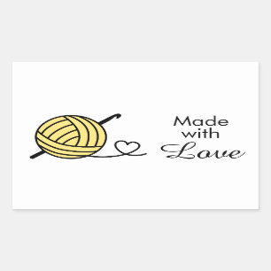 Knitting Crocheting Yarn - Custom Colour Rectangular Sticker
