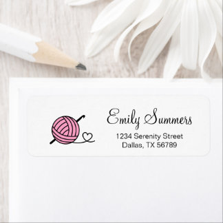 Knitting Crocheting Yarn - Custom Colour Return Address Label