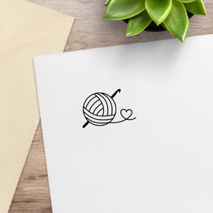 Knitting Crocheting Yarn Loyalty Get One Free 1x1 Rubber Stamp
