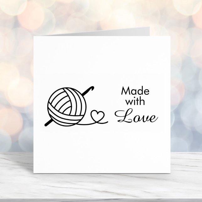 Knitting Crocheting Yarn - Made with Love Self-inking Stamp (Creator Uploaded)