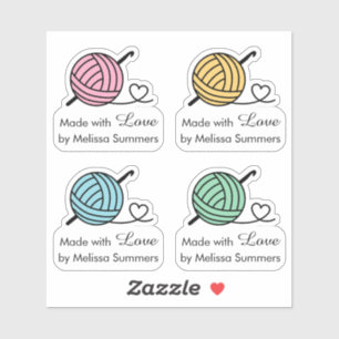 Knitting Crocheting Yarn Made with Love, Set of 4