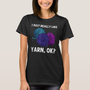 Knitting For Men Women Crochet Yarn Thread T-Shirt