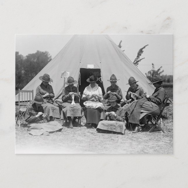 Knitting for the Cause: 1916 Postcard (Front)