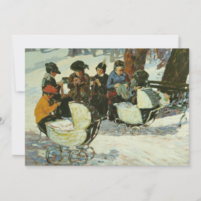 Knitting for the Soldiers | George Luks Card (Front)
