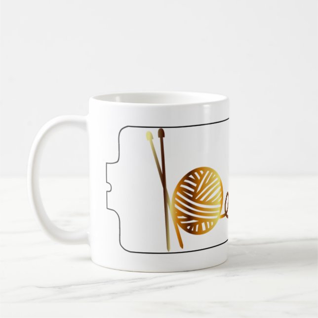 Knitting Fuel gold Coffee Mug (Left)
