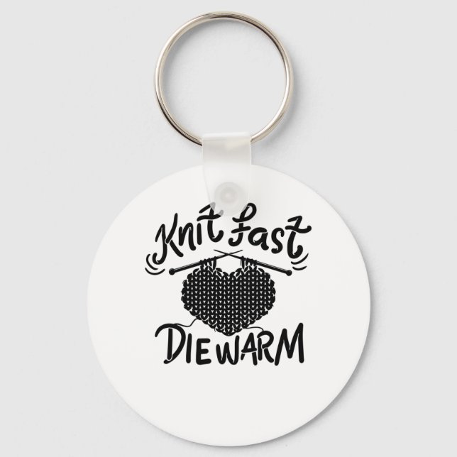 Knitting Funny Knitter Key Ring (Front)