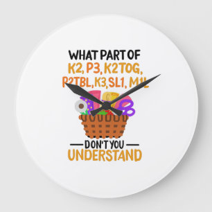 Knitting Funny Knitting Quotes Large Clock