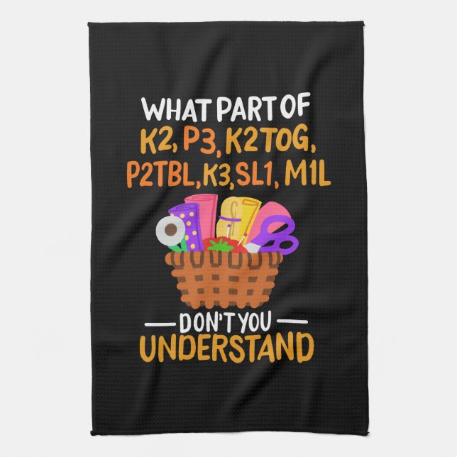 Knitting Funny Knitting Quotes Tea Towel (Vertical)