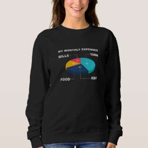 Knitting - Funny Pie Chart Knitter Crafter Premium Sweatshirt