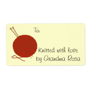 Knitting Gift Label Tag