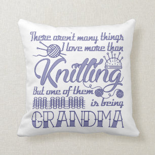 Knitting Grandma Cushion