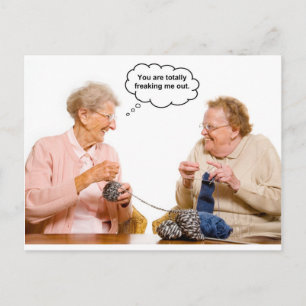 Knitting Grannies Postcard