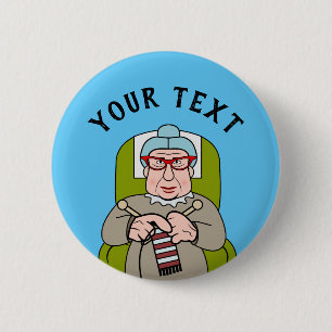 Knitting Granny 6 Cm Round Badge