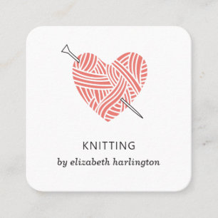 Knitting handmade. Crochet craft supplies. Knitter Square Business Card