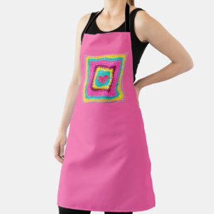 Knitting Heart, Crochet Lovers Pillow Print Apron