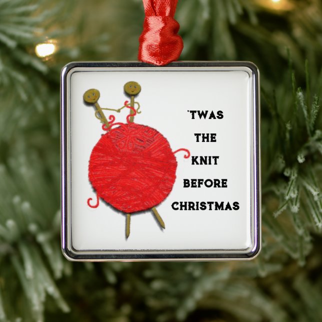 Knitting Holiday Gift Metal Tree Decoration (Tree)