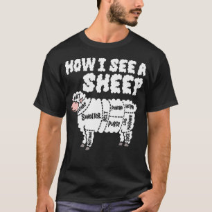 Knitting How I See A Sheep Yarn Wool Knitter Sewin T-Shirt