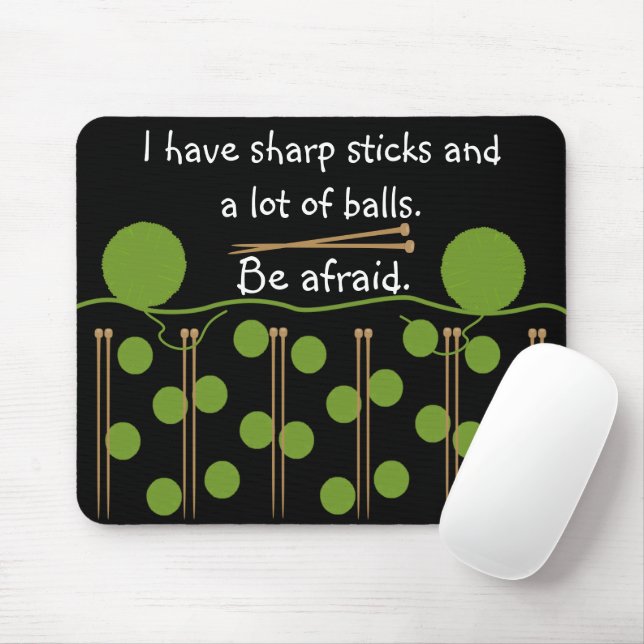 Knitting Humour Design Mouse Pad (With Mouse)