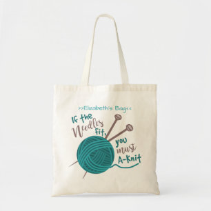 Knitting Humour Needles Yarn Funny Knitter   Tote Bag