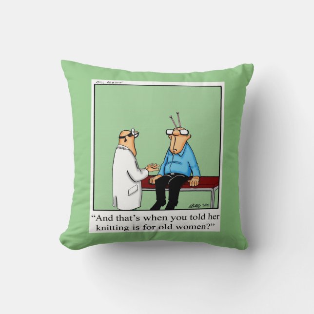 Knitting Humour Pillow Gift (Front)