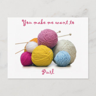 knitting humour postcard