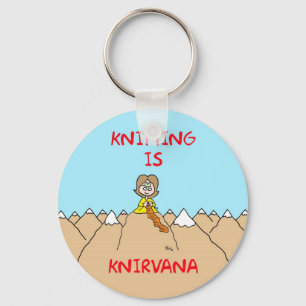 knitting is knirvana guru key ring