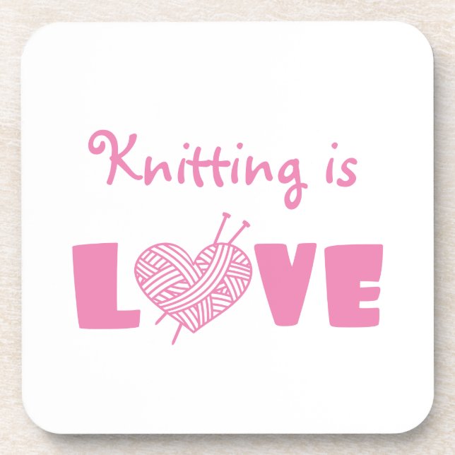 Knitting is Love Coaster (Front)