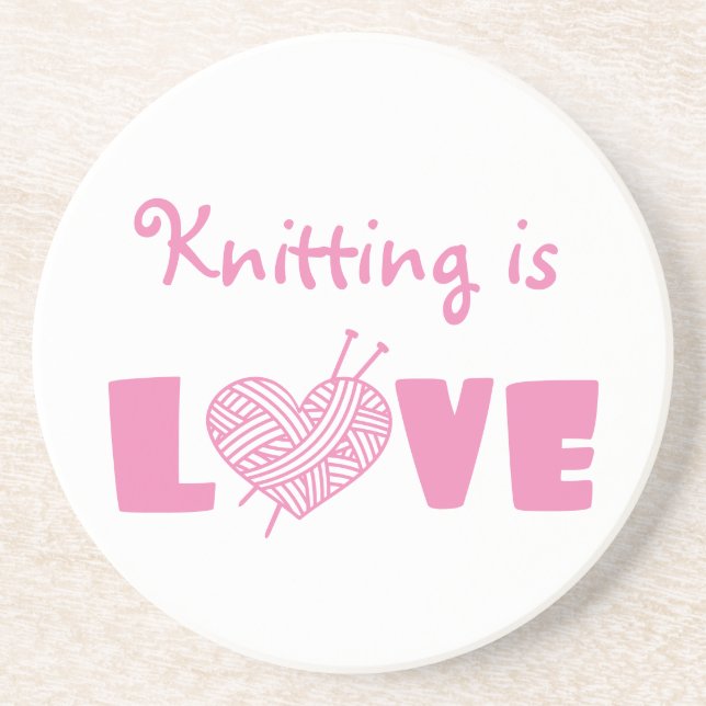 Knitting is Love Coaster (Front)