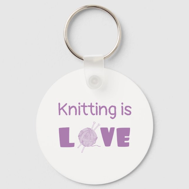 Knitting is Love Key Ring (Front)