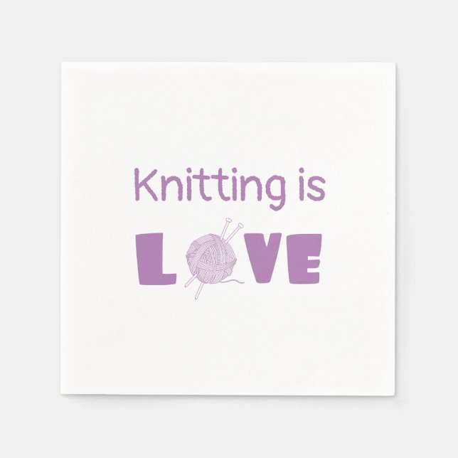Knitting is Love Napkin (Front)