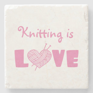Knitting is Love Stone Coaster